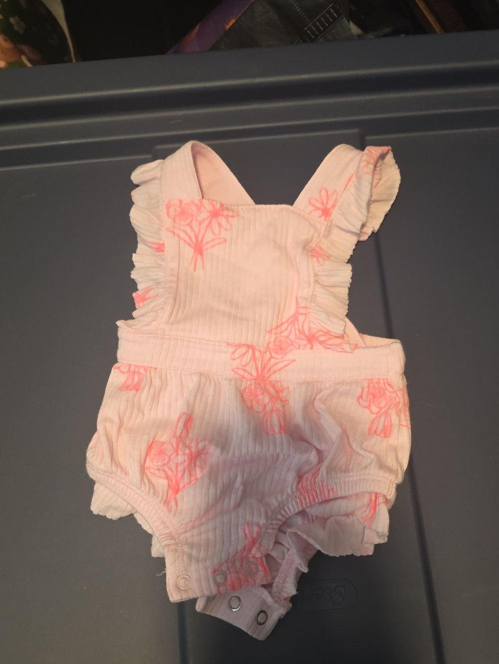 Cat & Jack Pink Floral Ruffle One-Piece